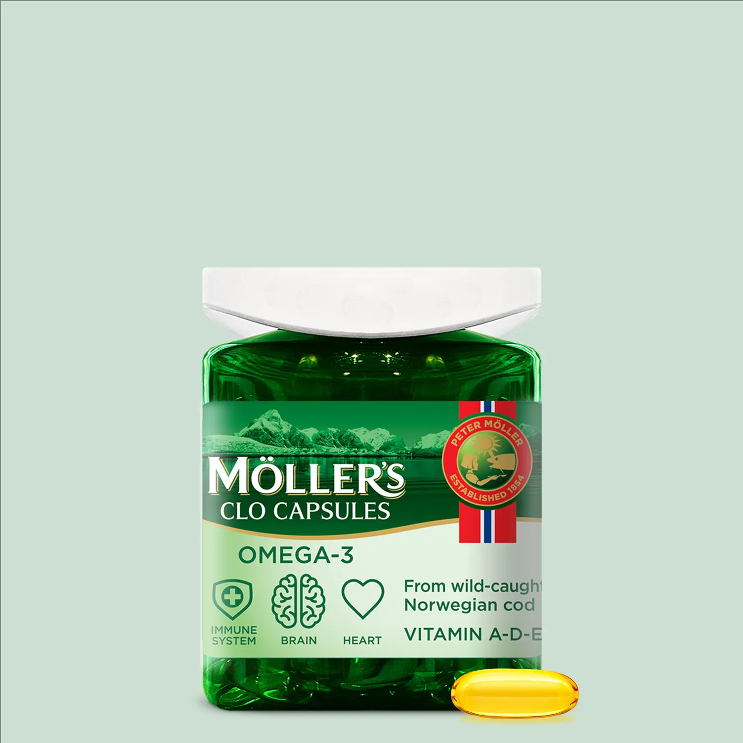 Möller's Torskleverolja kapslar omega-3 2-4/dag