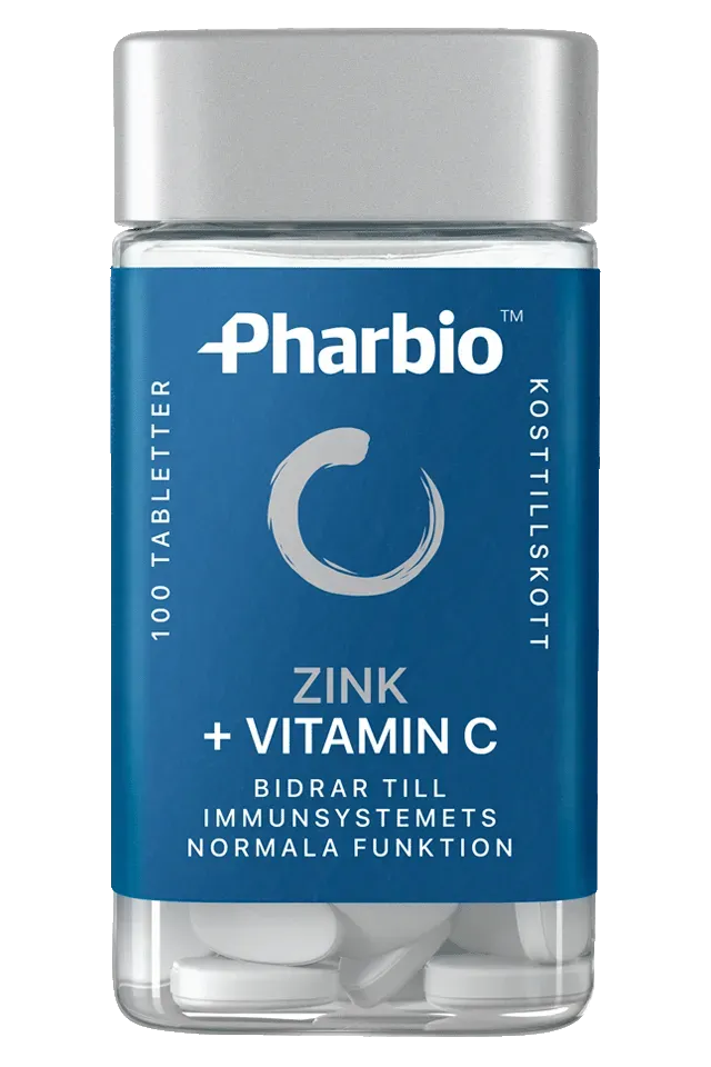 Pharbio Zink Vitamin C tabletter immunförsvar