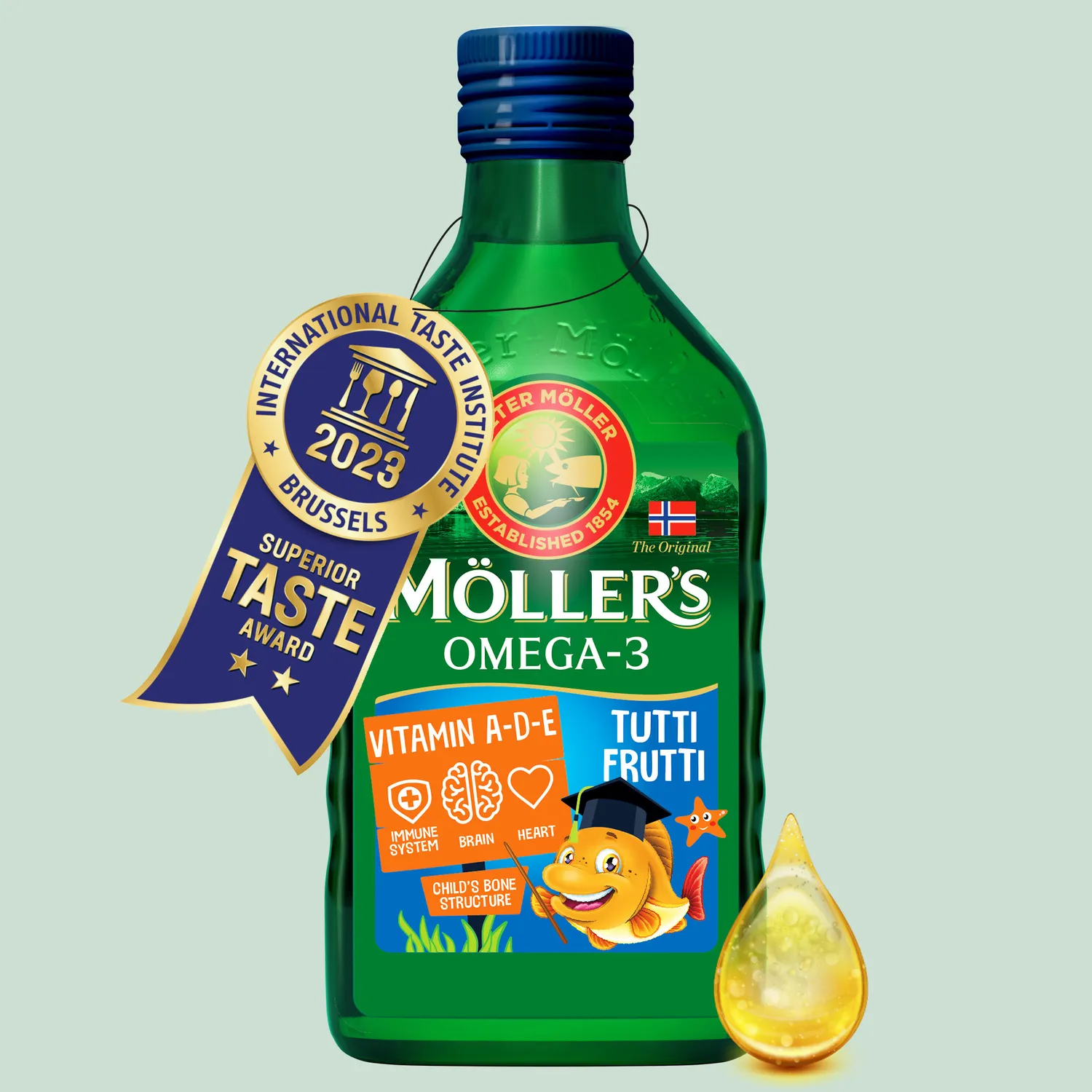 Möller's Torskleverolja tutti frutti flytande
