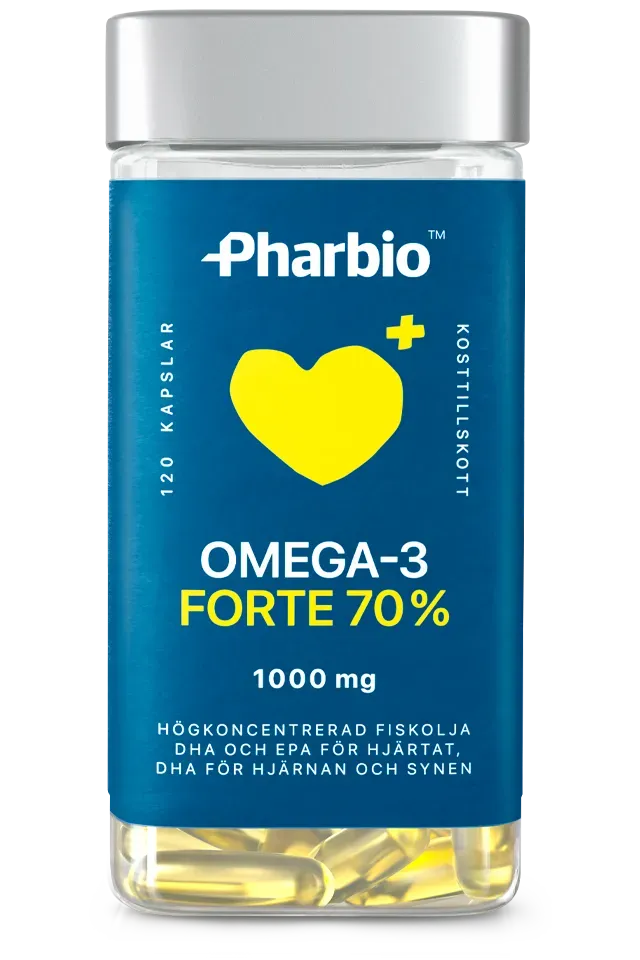 Pharbio Omega-3 Forte 120 kapslar hjärta