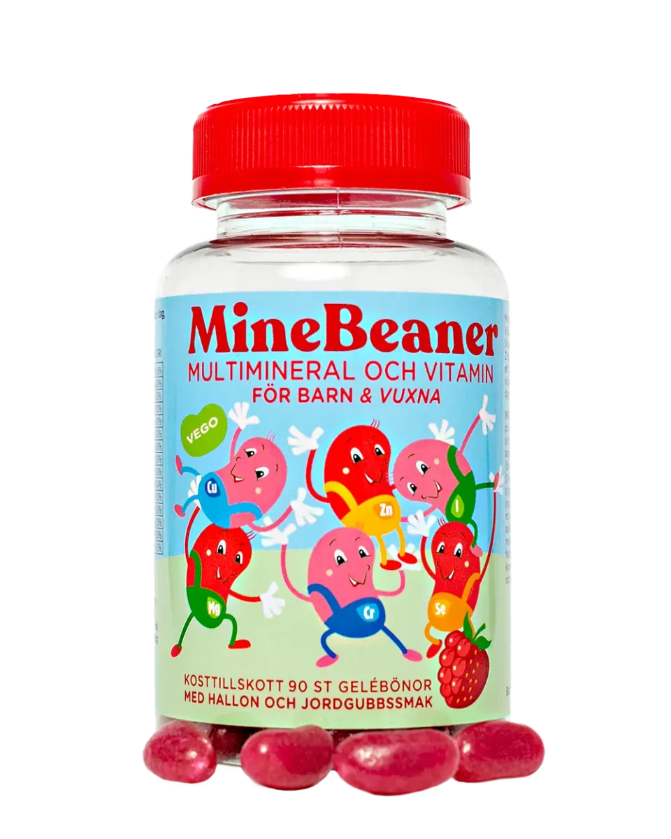VitaFiner MineBeaner mineraler hallon jordgubb 90 gelébönor
