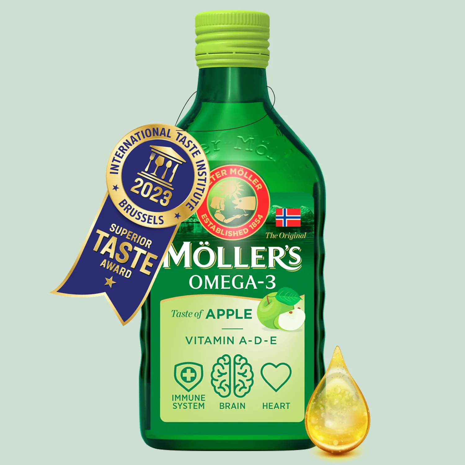 Möller's Torskleverolja äpple flytande omega-3