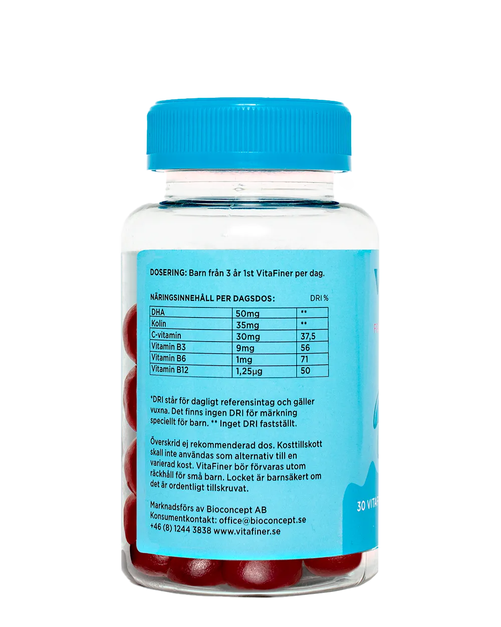 VitaFiner VitaBeaner omega-3 barn 30 tuggisar fruktsmak algolja