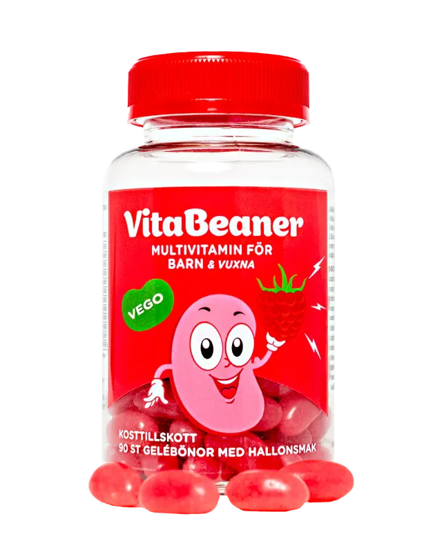 VitaFiner VitaBeaner multivitamin hallon 90 gelébönor gelatinfri