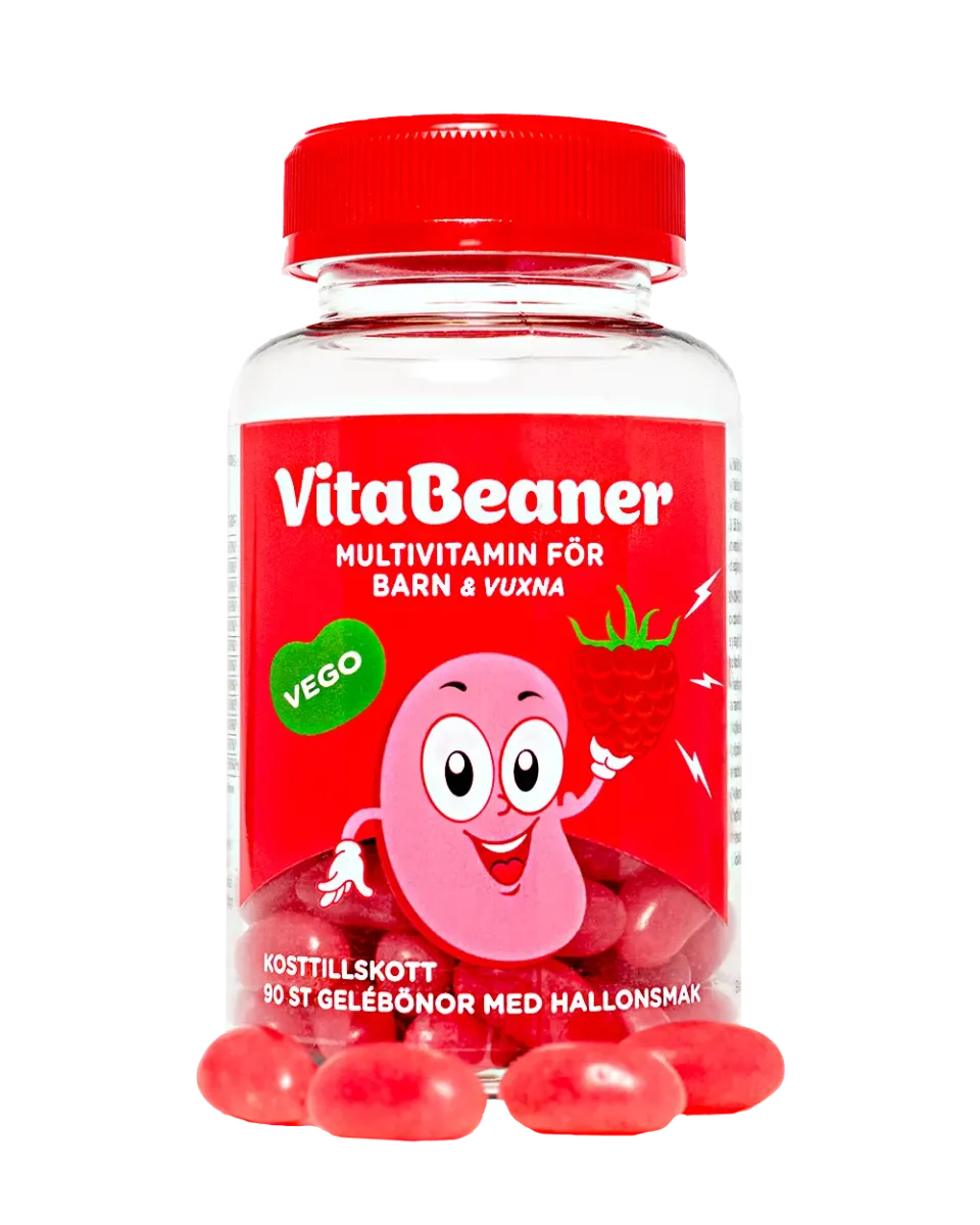 VitaFiner VitaBeaner multivitamin hallon 90 gelébönor gelatinfri
