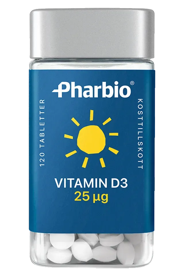 Pharbio Vitamin D3 25 µg tabletter immunstöd
