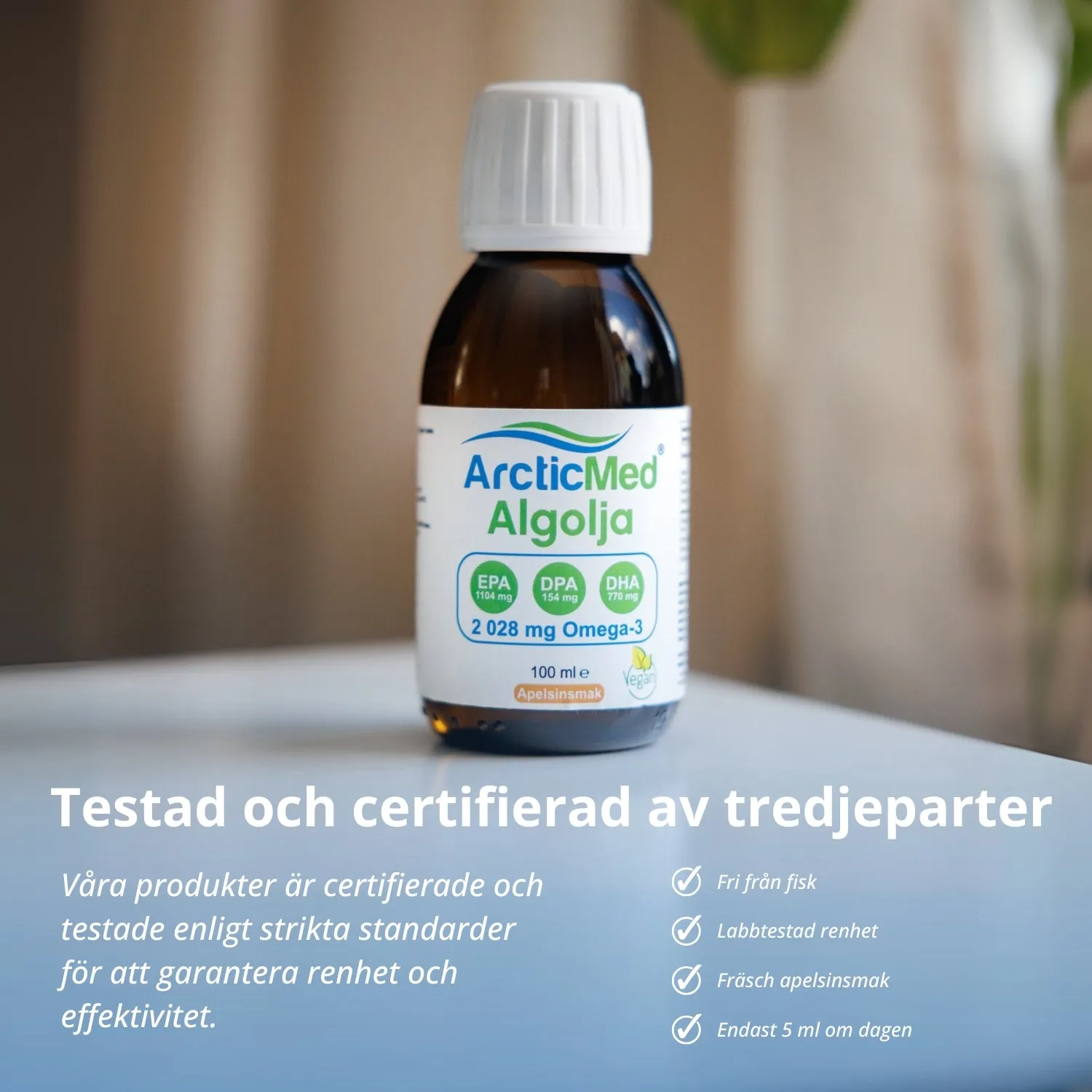 Arcticmed Alg Omega-3 Premium algolja apelsin 100 ml