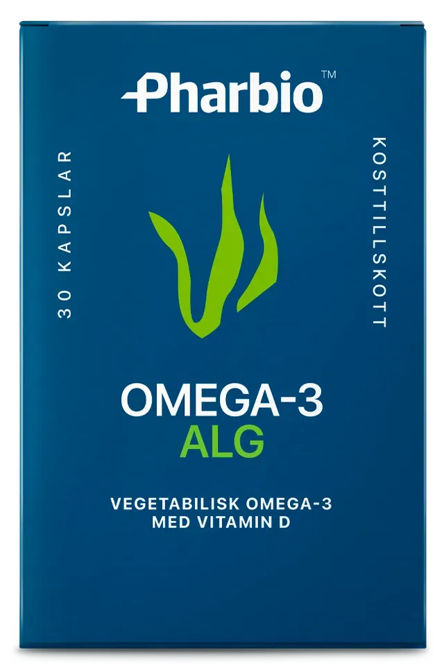 Pharbio Alg Omega-3 kapslar vegan DHA EPA vitamin D