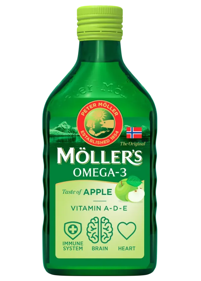 Möller's Torskleverolja äpple flytande omega-3