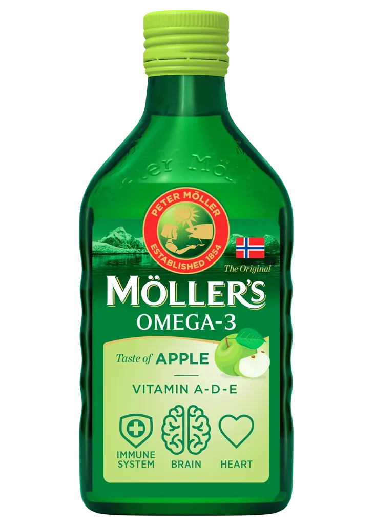Möller's Torskleverolja äpple flytande omega-3