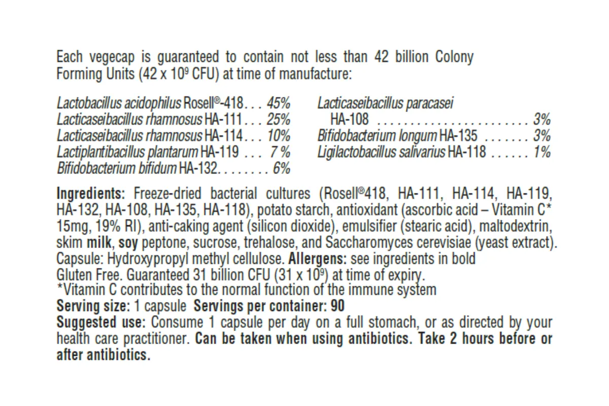 Udo's Choice Super 8 Immune probiotika C-vitamin 42 miljarder