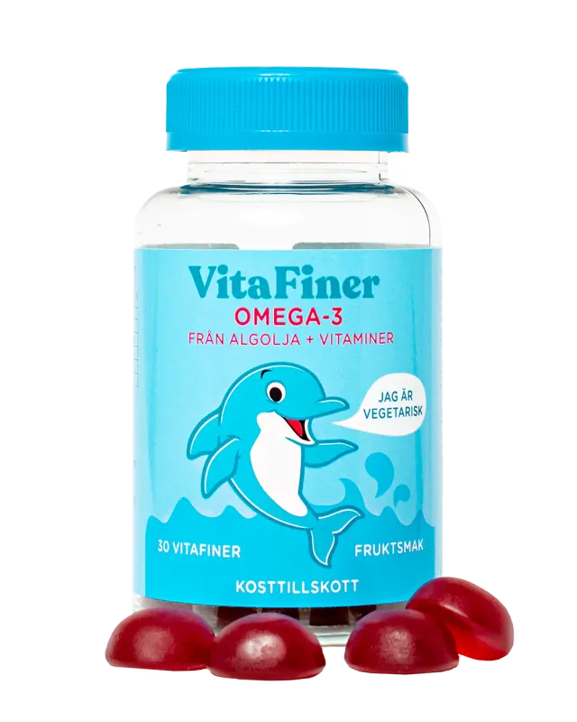 VitaFiner VitaBeaner omega-3 barn 30 tuggisar fruktsmak algolja