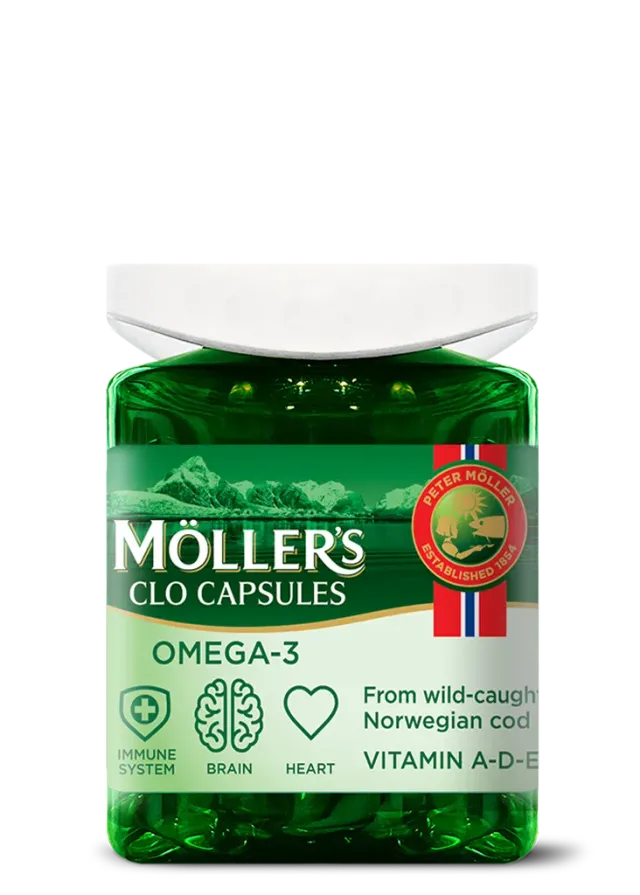 Möller's Torskleverolja kapslar omega-3 2-4/dag
