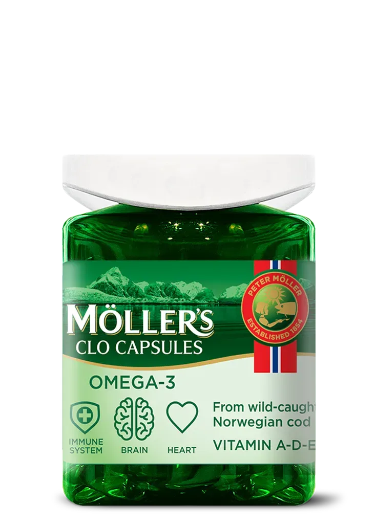Möller's Torskleverolja kapslar omega-3 2-4/dag