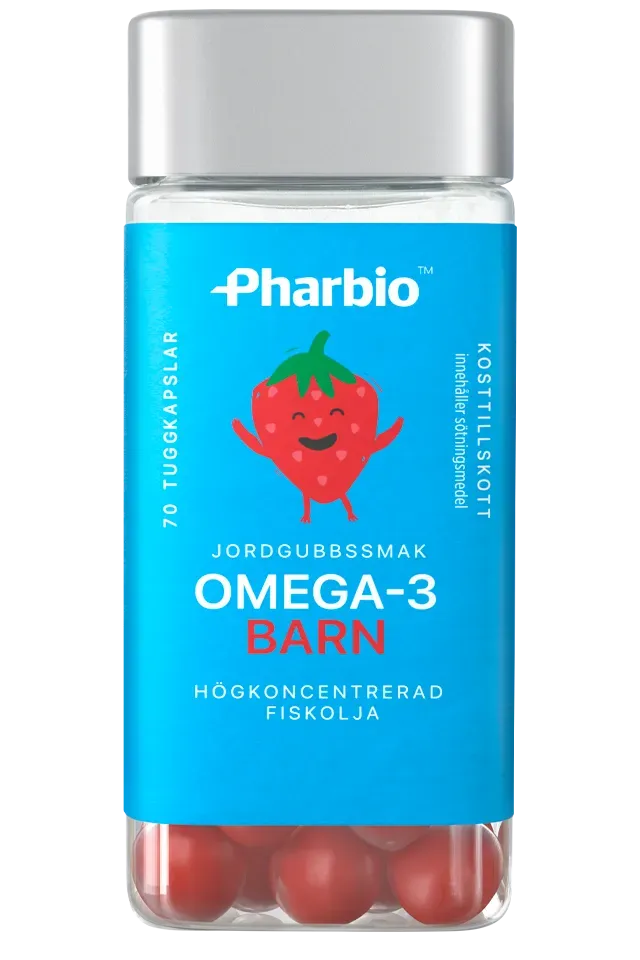 Pharbio Omega-3 Barn tuggkapslar jordgubb