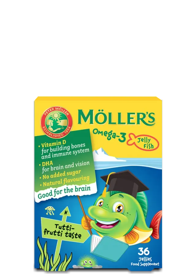 Möller's Omega-3 Jelly Fish tutti frutti geléfisk
