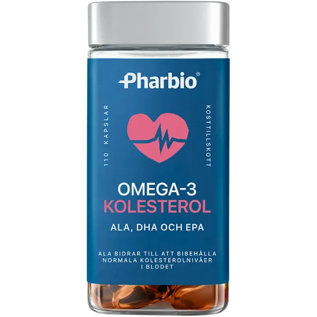 Pharbio Omega-3 Kolesterol kapslar fiskolja
