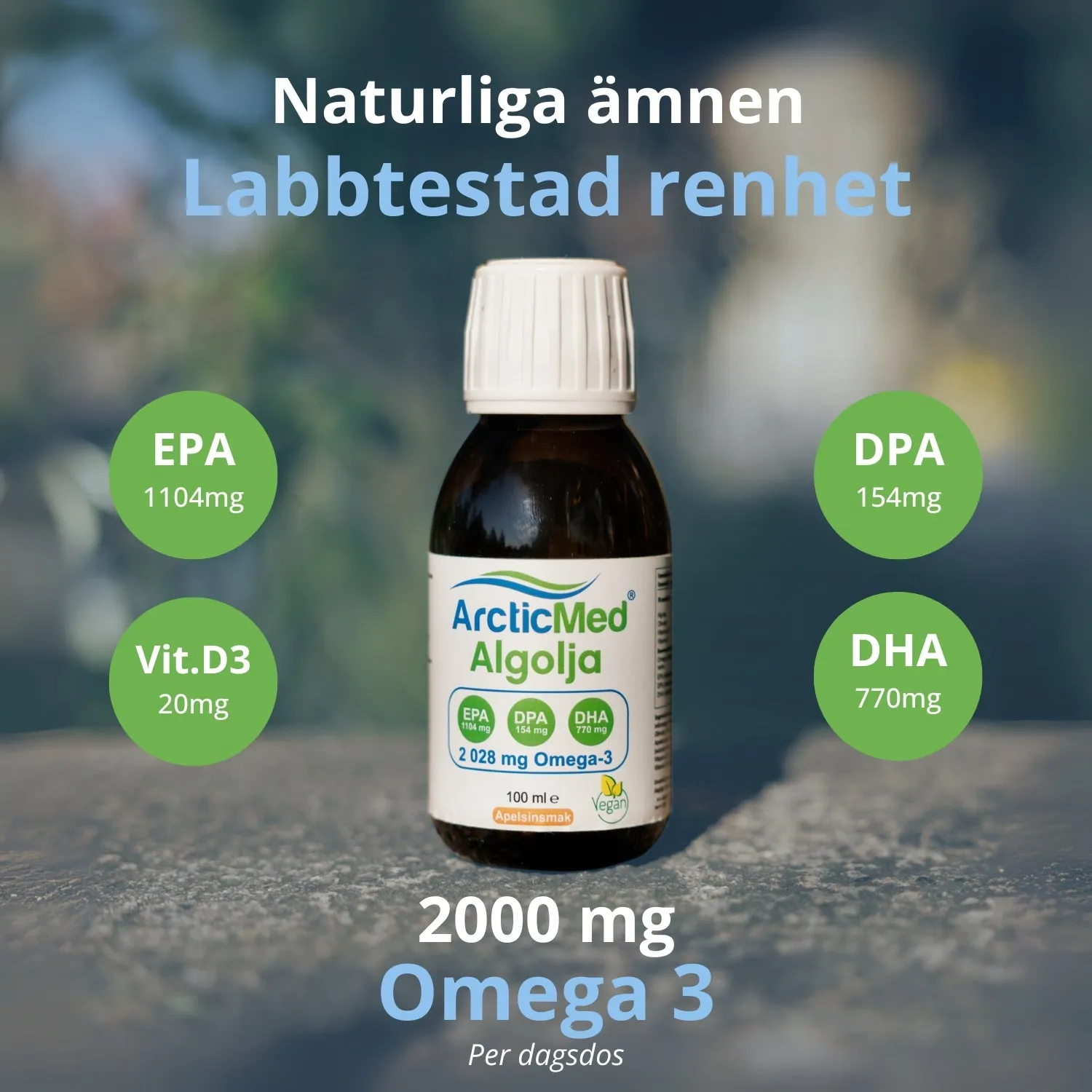 Arcticmed Alg Omega-3 Premium algolja apelsin 100 ml
