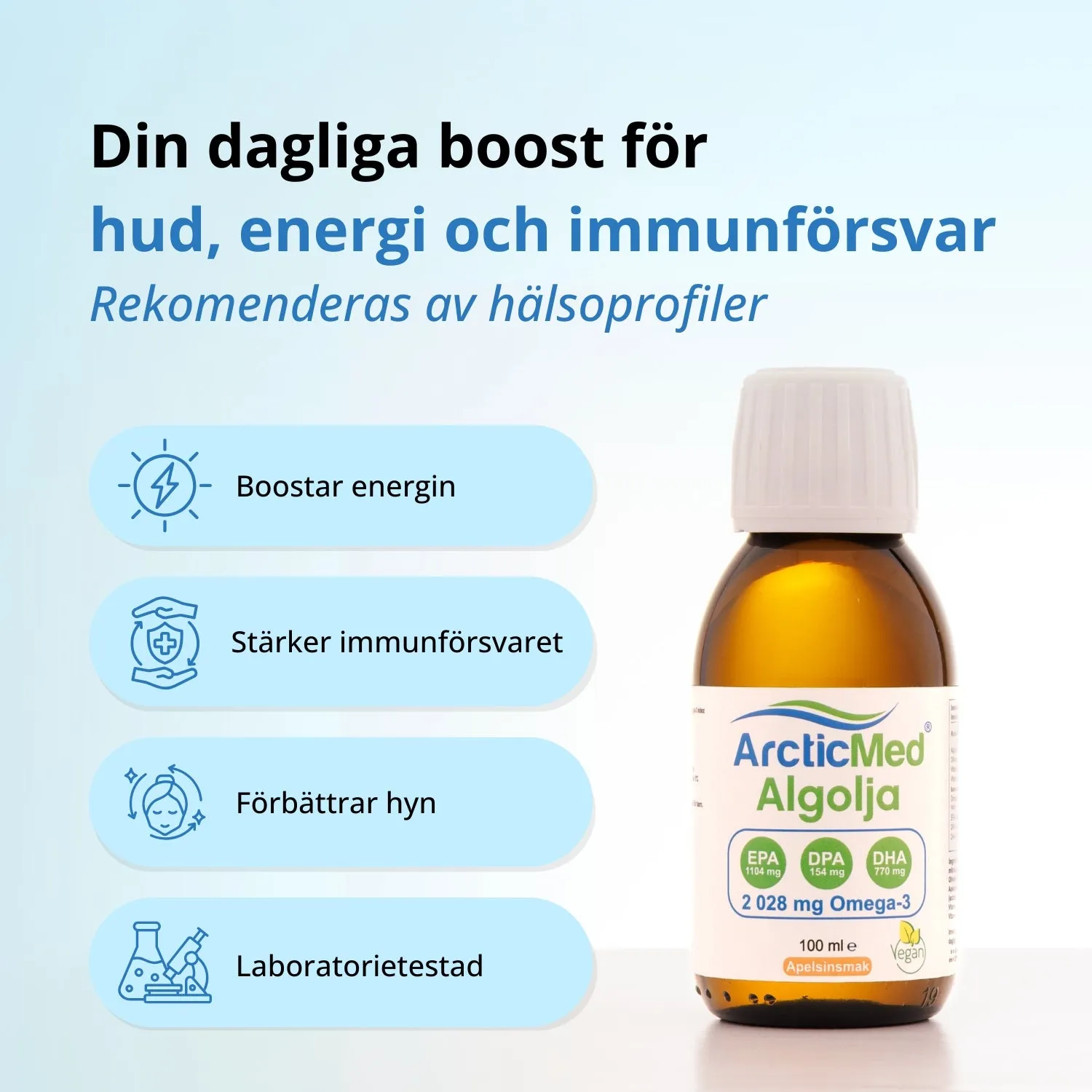 Arcticmed Alg Omega-3 Premium algolja apelsin 100 ml